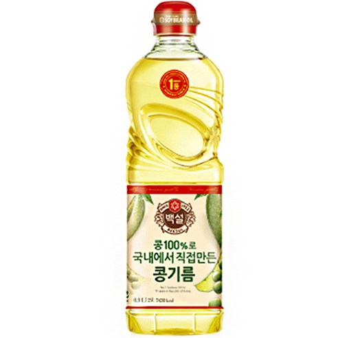 백설 콩기름, 900ml, 3개