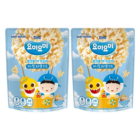 요미요미 유아용 미니팝 과자 25g, 2개, 트리플치즈