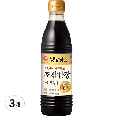 대상 청정원 조선간장, 500ml, 3개