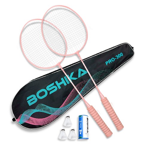배곧스포츠 보시카 배드민턴 라켓2개+셔틀콕3개+가방, PRO300(PK), 1세트