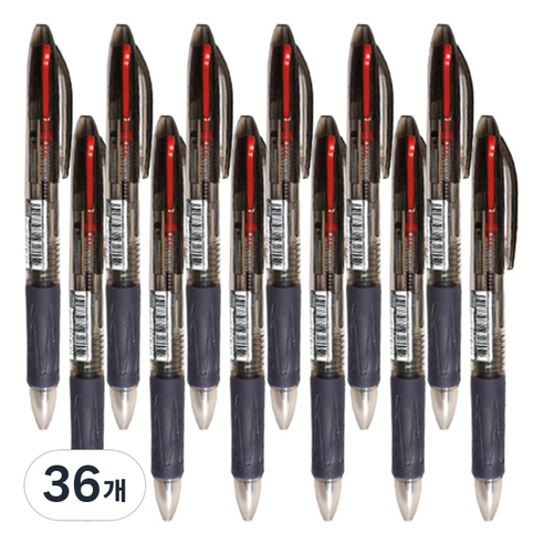 모닝글로리 슬립온 3색 볼펜 0.7 mm, 스모키, 36개