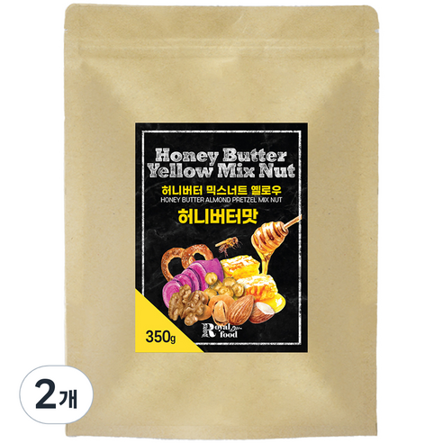 로얄푸드 허니버터 믹스너트 옐로우, 350g, 2개