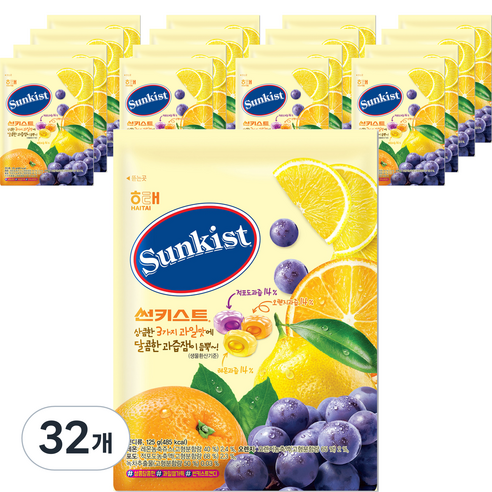 썬키스트 캔디, 125g, 32개