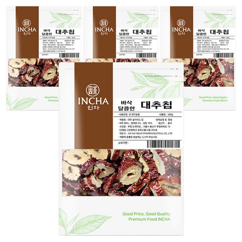 인차 바삭 달콤한 대추칩, 400g, 4개