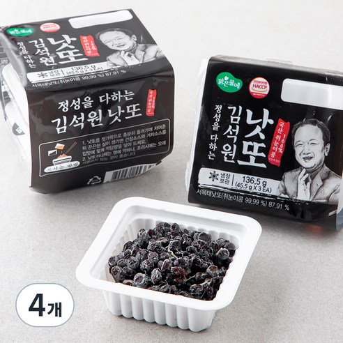 맑은물에 김석원 쥐눈이콩 낫또, 45.5g, 3개입, 8개