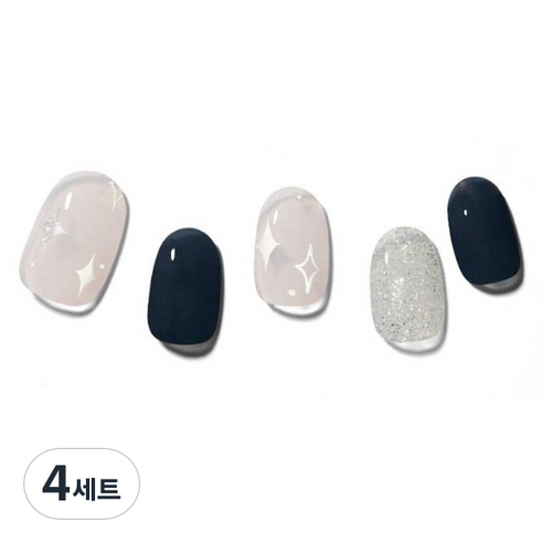 데싱디바 글로우 네일스티커 세트, 스파클링 드롭, 4세트