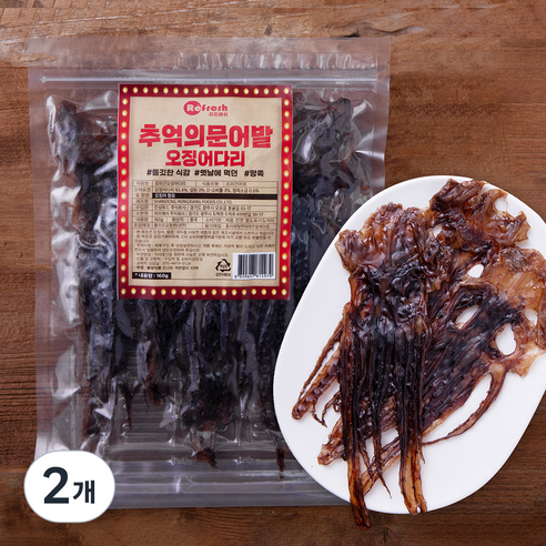 리프레쉬 추억의 문어발 오징어 다리, 160g, 2개