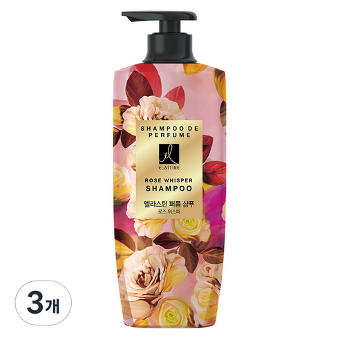 엘라스틴 퍼퓸샴푸 로즈 위스퍼, 600ml, 3개