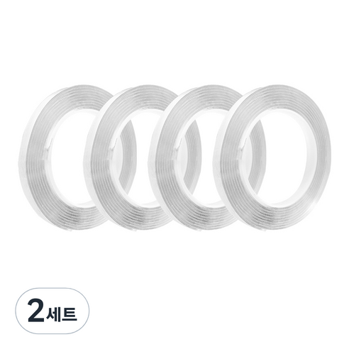 네츄럴파크 매직 스타 겔 초강력 양면테이프 2mm x 10mm x 3m 4p + 1mm x 15mm x 3m, 투명, 2세트