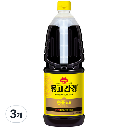 몽고간장 송표 골드, 3개, 1.8L