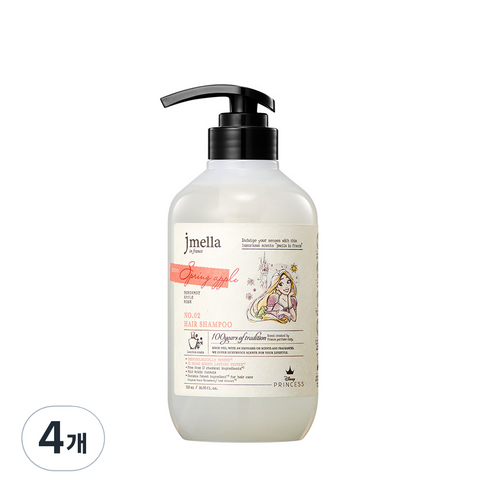 제이멜라 인 프랑스 스프링 애플 헤어 샴푸, 4개, 500ml