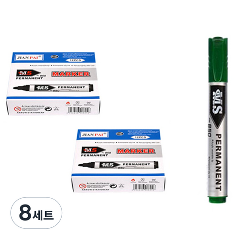 블루마토 유성 매직 B세트 MS850 12p, 녹색, 8세트