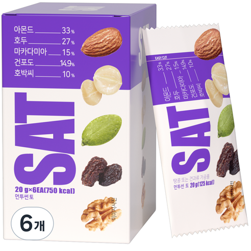 바프 먼투썬 매일견과 토 6p, 120g, 6개