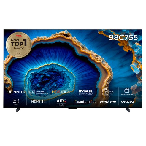 TCL 4K QD-Mini LED 안드로이드 12 TV, 248cm(98인치), 98C755, 스탠드형, 방문설치 cfexpressb카드케이스