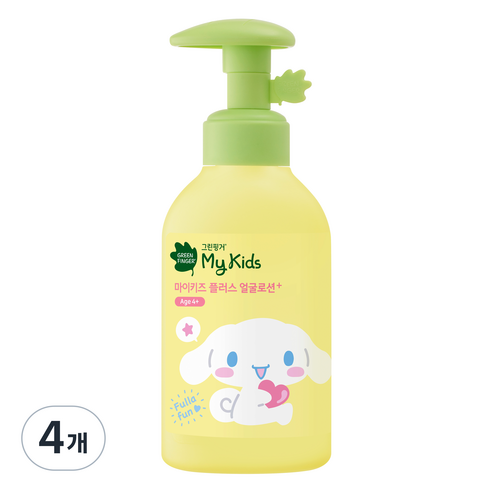 그린핑거 산리오 유아용 마이키즈 플러스 얼굴로션, 4개, 160ml