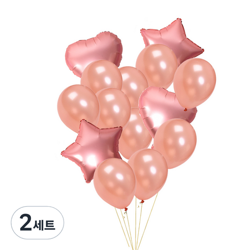 정월나나 기념일 이벤트 생일 파티 풍선세트, 스타일 08(로즈 골드), 2세트