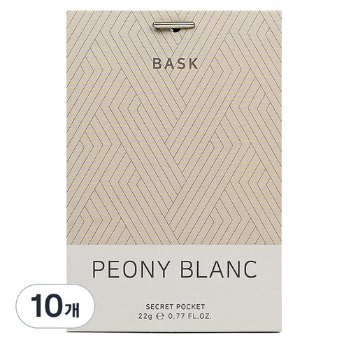 바스크 사쉐 시크릿포켓 옷장 방향제 피오니블랑향 본품, 22g, 10개