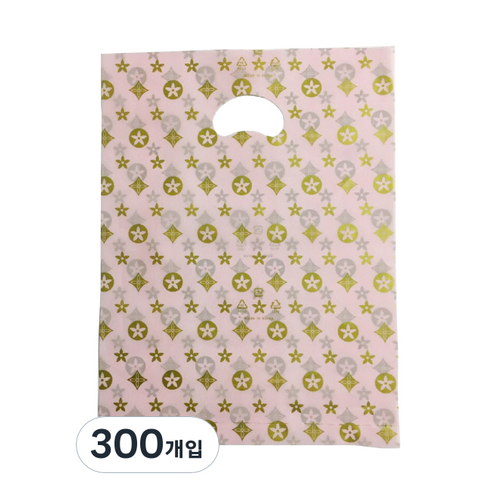 팩스타 펀칭 비닐 포장봉투 가로 25cm x 세로 35cm PE25, 핑크AA, 300개입