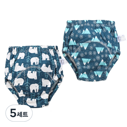 베베니즈 유아용 큐트패턴 배변훈련 팬티 2종 세트, 북극곰, 5세트