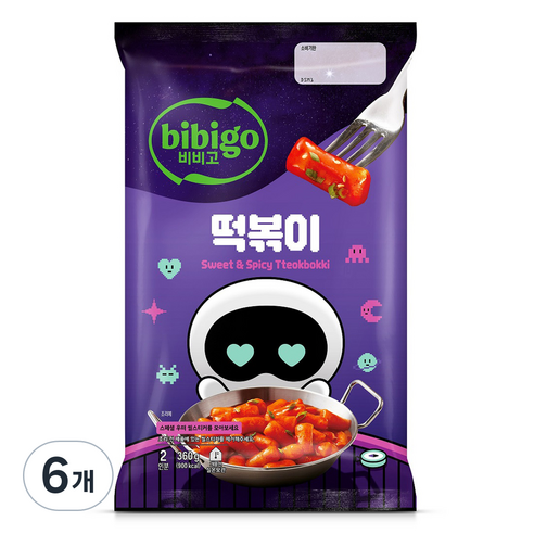 비비고 우떠 에디션 떡볶이 + 씰스티커, 360g, 6개