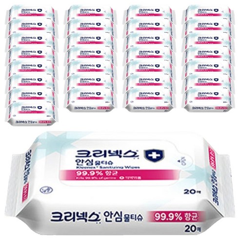 크리넥스 안심 물티슈, 20매, 72개