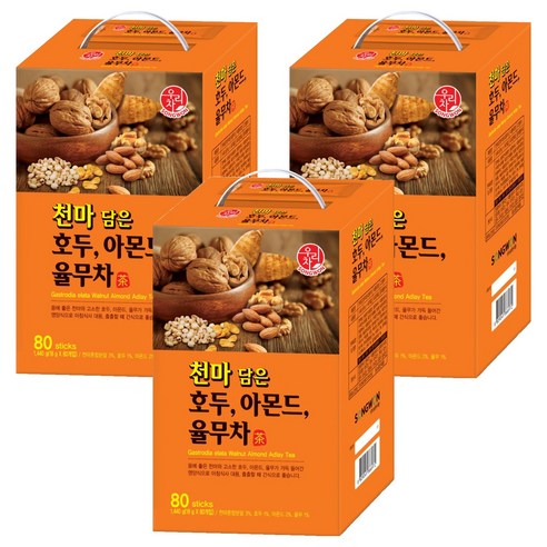 우리차 천마 담은 호두 아몬드 율무차, 18g, 80개입, 3개