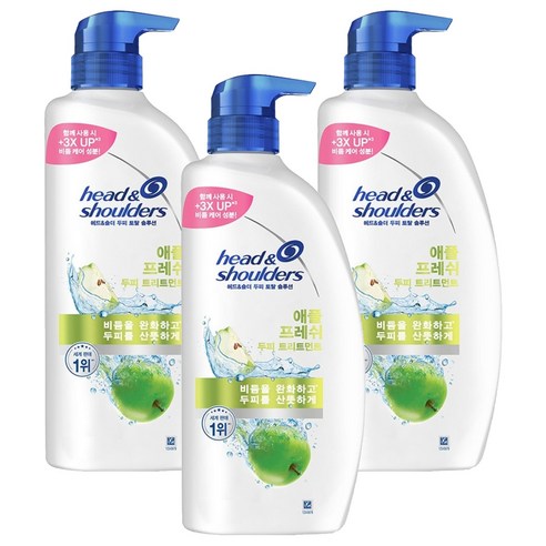 헤드앤숄더 두피 토탈 솔루션 애플프레쉬 두피 트리트먼트, 850ml, 3개