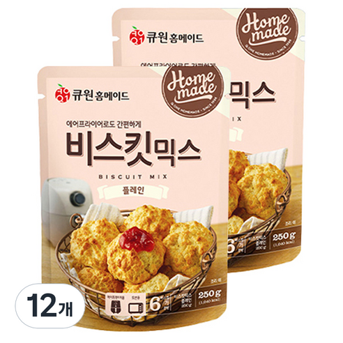큐원 홈메이드 비스킷믹스 플레인, 12개, 250g