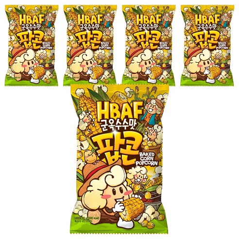바프 군옥수수맛 팝콘, 80g, 5개