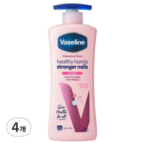 바세린 인텐시브 케어 헬씨 핸드 앤 스트롱거 네일 로션, 400ml, 4개