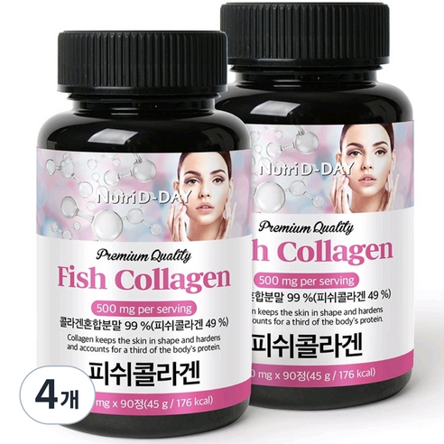 뉴트리디데이 프리미엄 피쉬 콜라겐 타블렛, 4개, 45g