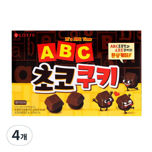 롯데 ABC초코쿠키, 4개, 152g
