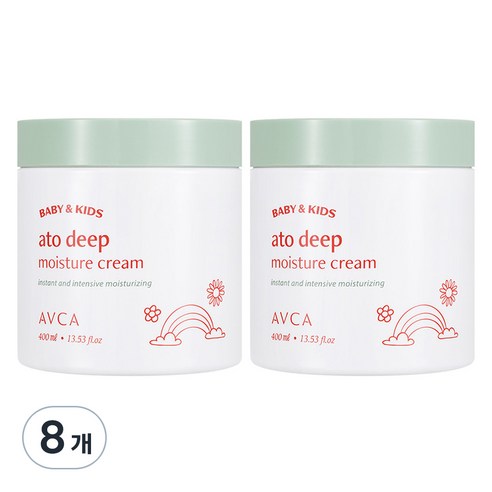 아브카 베이비 앤 키즈 아토 고보습 크림 무향, 400ml, 8개
