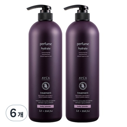 아브카 퍼퓸 대용량 트리트먼트 베이비파우더향, 1L, 6개