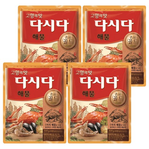 다시다 명품골드 해물, 300g, 4개