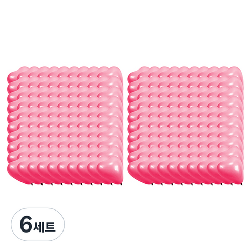 블럭마트 웨딩 룸 장식 하트모양 풍선 100p세트, 핫핑크, 6세트