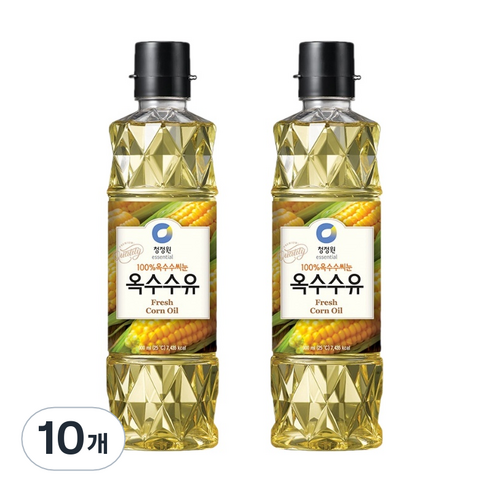 청정원 옥수수유, 900ml, 10개