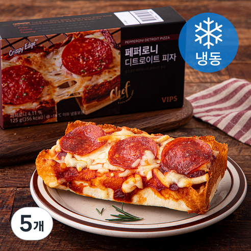 빕스 페퍼로니 디트로이트 피자 (냉동), 125g, 1개입, 5개