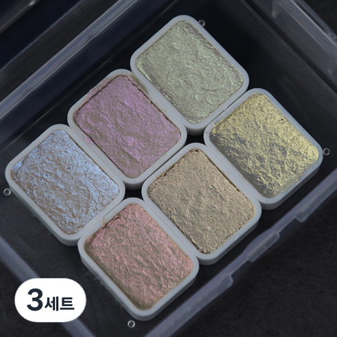 멜로 수채화 네일 고체물감 6종 세트, 파스텔(KJ_01_04), 3세트