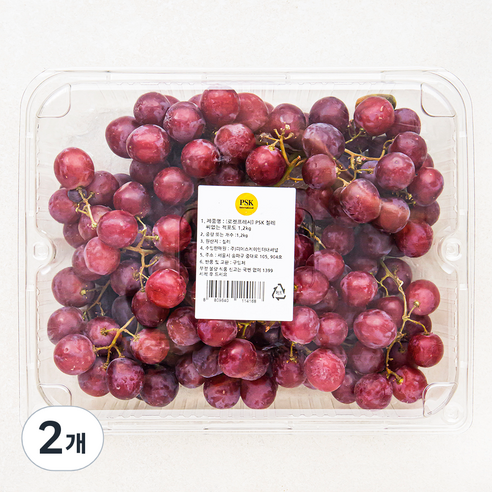PSK 칠레산 씨없는 적포도, 1.2kg, 2개