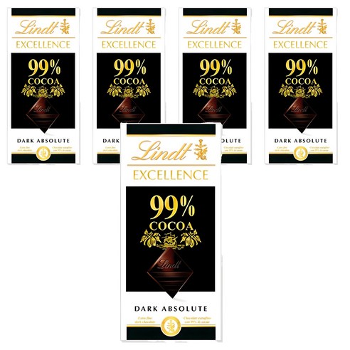 린트엑셀런스 다크 99% 초콜릿, 50g, 5개
