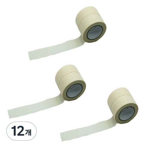 만들하비 컬러 종이 마스킹 테이프 1.5cm x 13m, 화이트, 12개