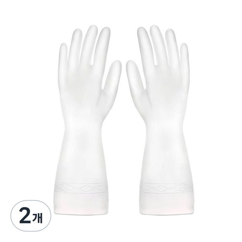 주앙오브제 베지 고무장갑 M, 03 하얀, 2개, 중(M)