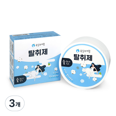 욕실의여왕 새집증후군 클린코튼향 실내 탈취제 본품, 230g, 3개