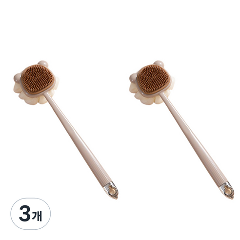 알로데 더블사이드 클리닝 샤워브러쉬, TYPE06 그레이(실리콘), 2개입, 3개