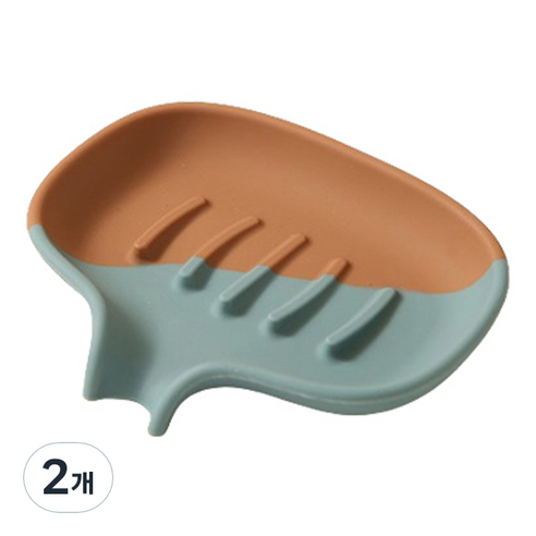 블럭마트 투톤컬러 비누받침, TYPE1, 2개