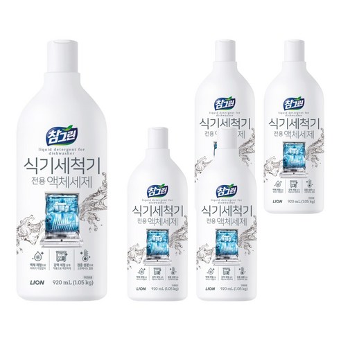 참그린 식기세척기 전용 액체세제, 920ml, 5개