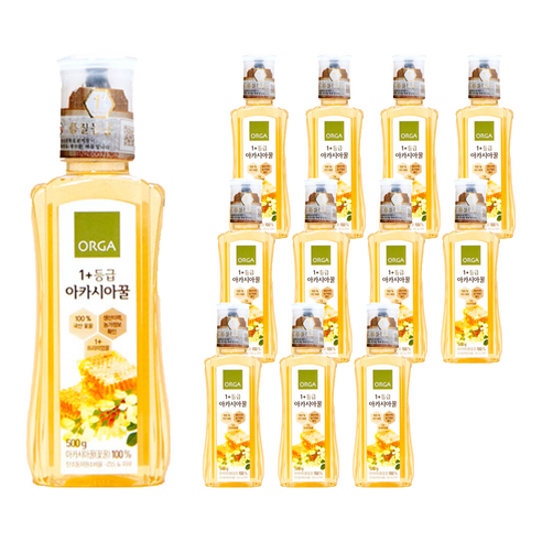 올가홀푸드 1+등급 아카시아꿀, 500g, 12개