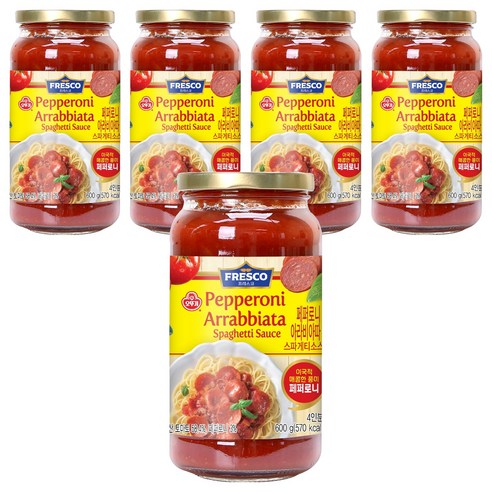오뚜기프레스코 페퍼로니 아라비아따 스파게티 소스, 600g, 5개