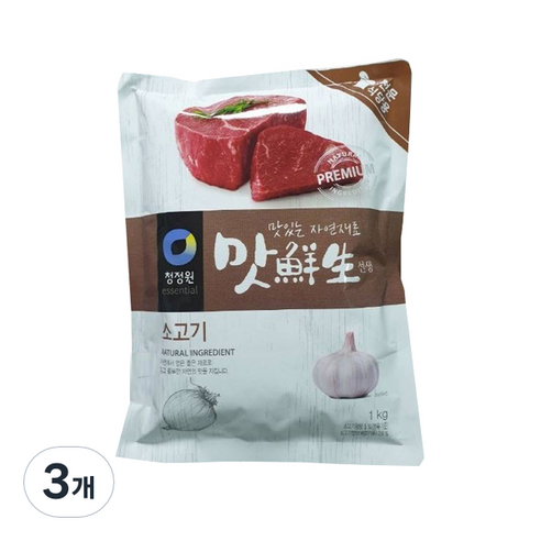 청정원 맛선생 소고기 다시다, 1kg, 3개